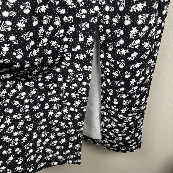 Betsey Johnson Maxi Dress Large Puff Short Sleeves Lace-up Slit Floral JM108674 - Picture 7 of 13